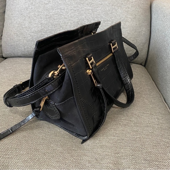 Marc Jacobs Cruiser Croc Embossed Leather Satchel Purse - Picture 4 of 8